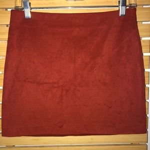 Faux suede mini skirt.
